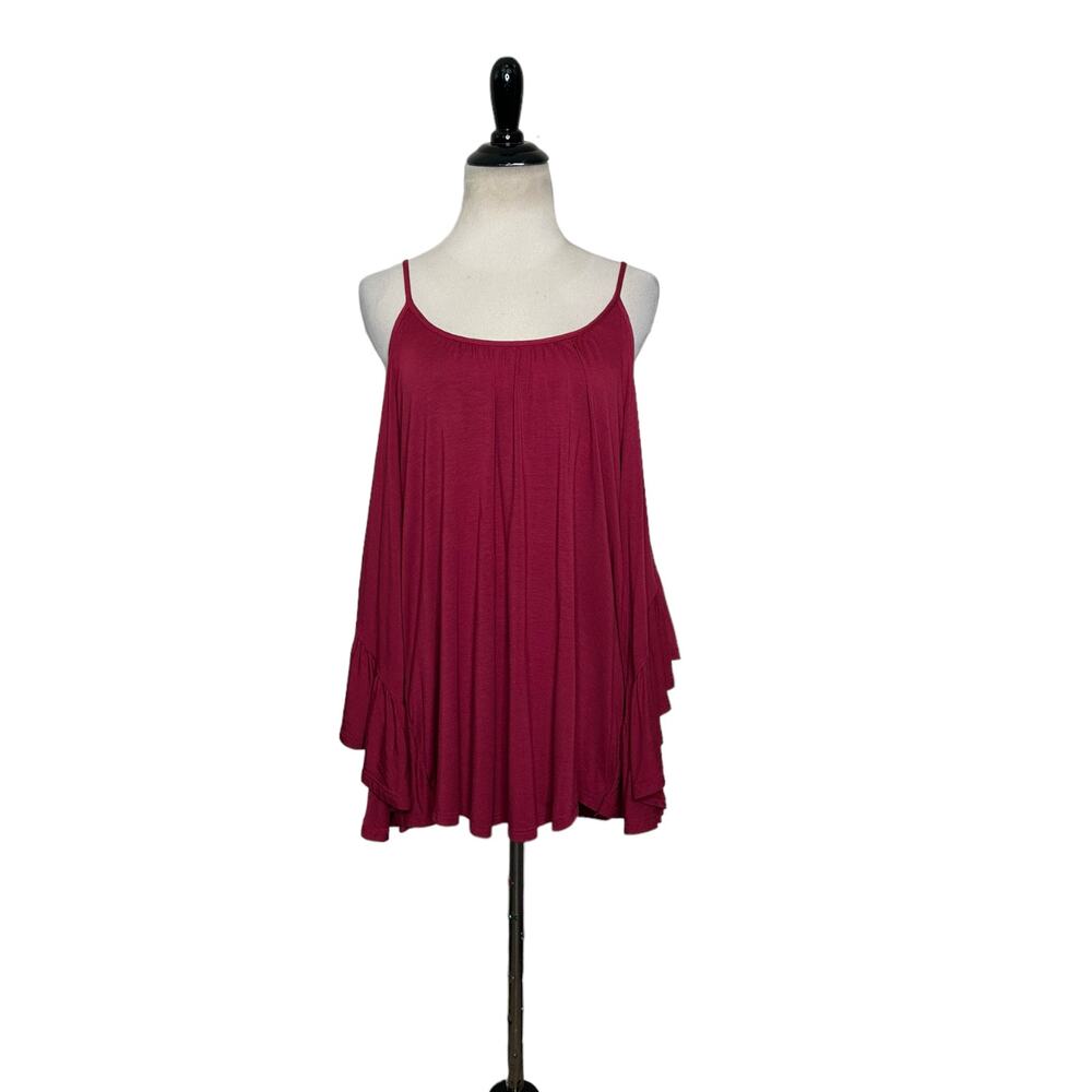 James & Joy red cold shoulder tunic top size Small
